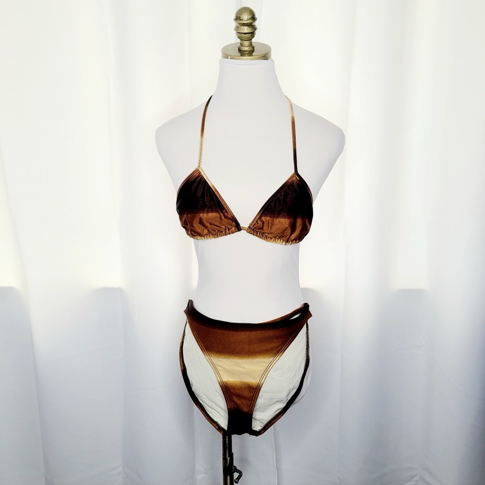 ANNE COLE BROWN OMBRE’ TRIANGLE BIKINI  AA